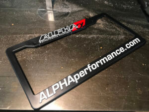 Alpha Performance License Plate Frame